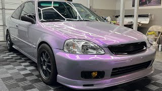 Honda Civic Gets Full Color Change! Space Candy Grey to Purple Tinybot