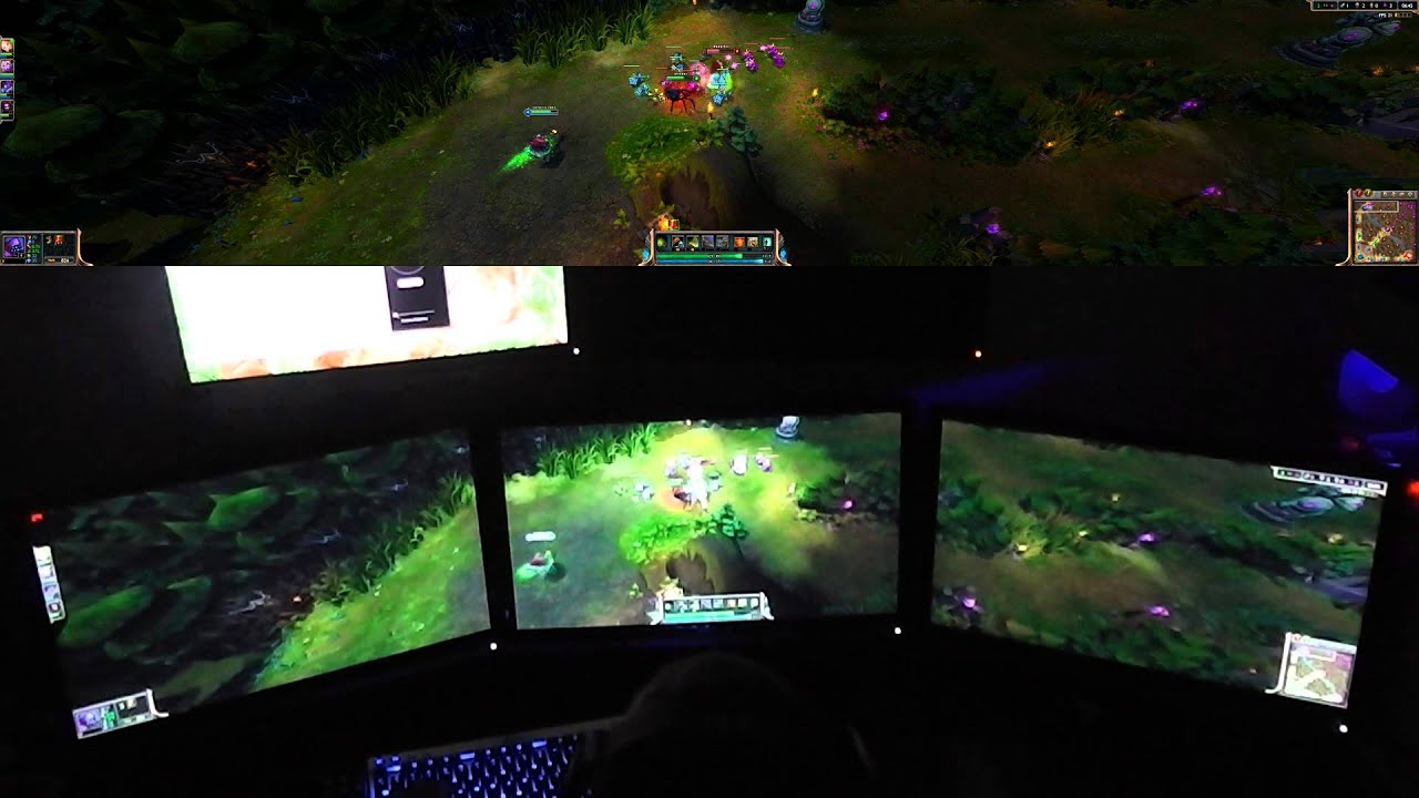 League Of Legends Eyefinity Gameplay Tri Triple Screen First Mission Intro To Game