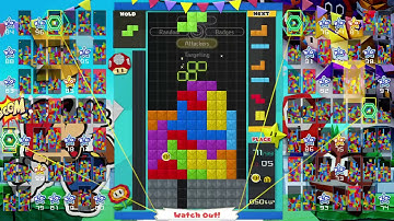 the tetris line clear sends 12 lines in tetris 99 CPU match!