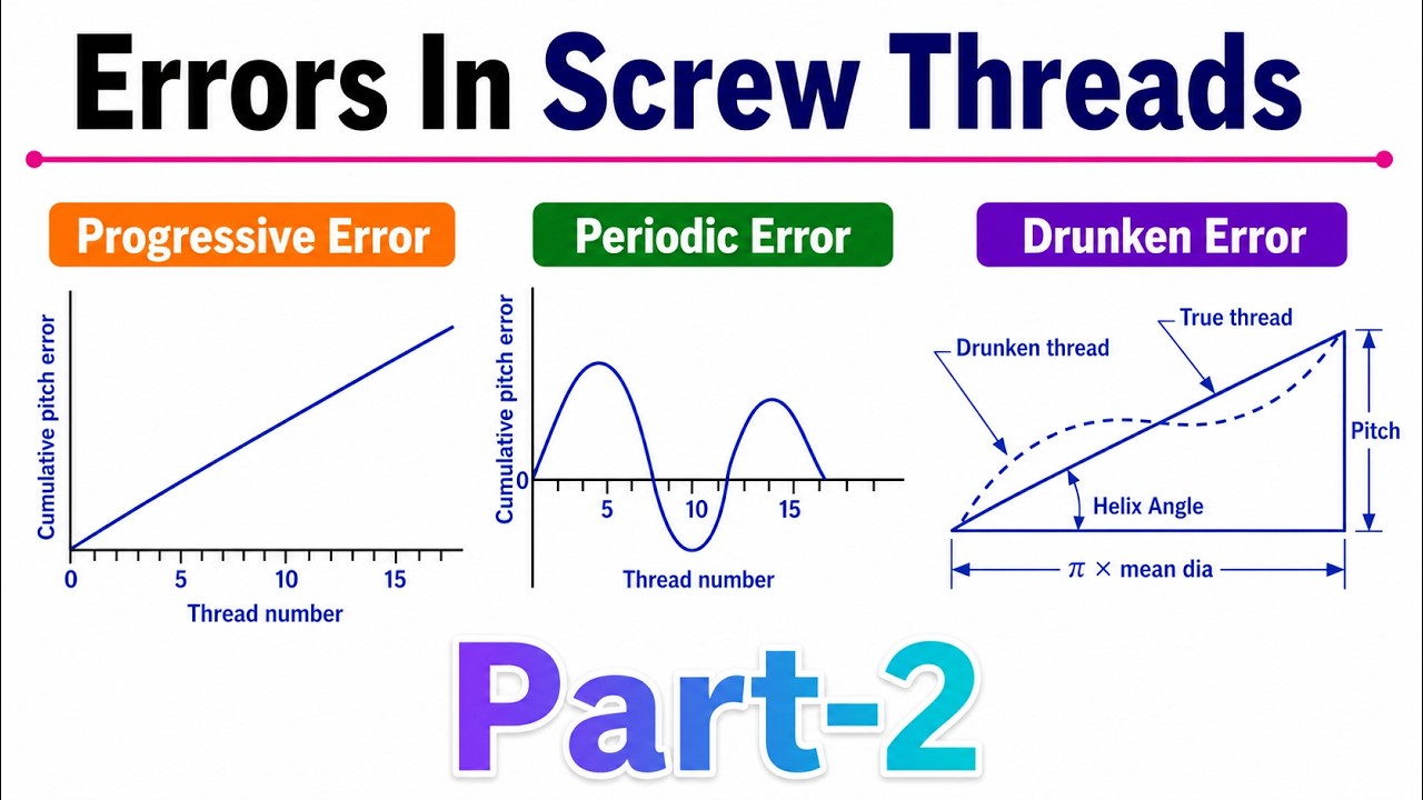 Screw Thread Errors Explained | Pitch Errors (Metrology) | GATE ...