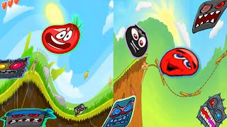 Red Ball 4 &amp; Red Ball 3 - Duel Walkthrough In Funny Twisted World with Tomato Ball Complete Gameplay