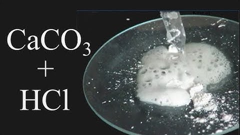 Reaction of CaCO3 + HCl (Calcium carbonate plus Hydrochloric acid)
