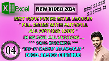Fill Series With Auto Fill Options Using And Wrap Text | By Kashif Eduworld #excel #viral #tutorial