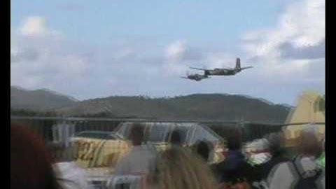 P-51 Mustang & A-26 Invader lowpass at Flesland airshow 2005