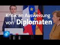 Deutsch-französischer Videogipfel: Merkel und Macron kritisieren Ausweisung von EU-Diplomaten
