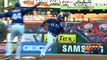 HOU@TEX: Rua plates Beltre with a double to left