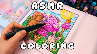 Relaxing Marker Coloring ASMR 🌸 Cozy Cuties by Coco Wyo | Soft Music, No Talking screenshot 4