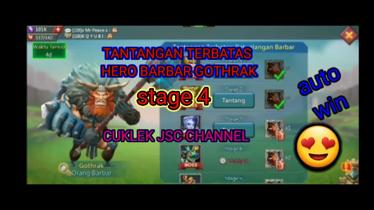 Tantangan Terbatas (Hero gothrak) stage 4 LORDS KOBILE