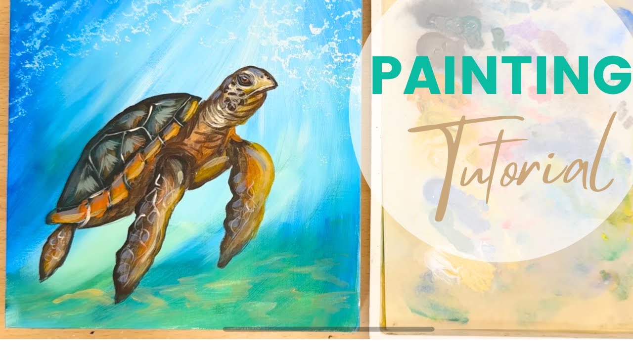 How to Paint a Sea Turtle with Acrylic Paint Step by Step Painting ...