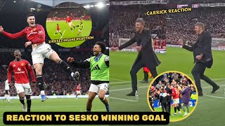 Carrick And Zirkzee Reaction To Benjamin Sesko Winning Goal Vs Fulham