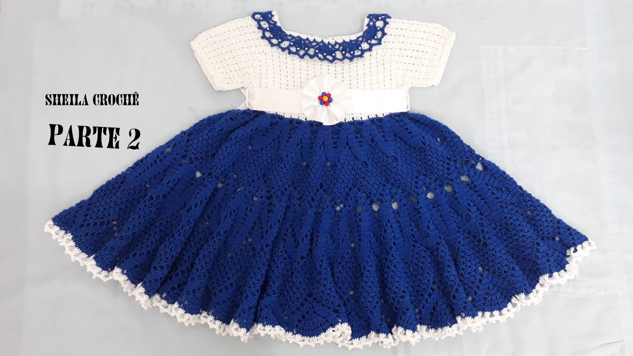 vestido de croche infantil branco