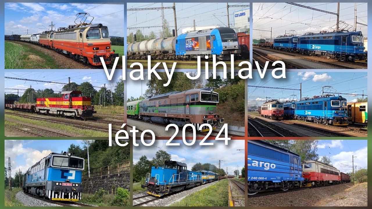 Vlaky Jihlava , léto 2024 , červen , červenec , srpen , Plecháč ČD Cargo , Laminátka ČD Cargo a ...