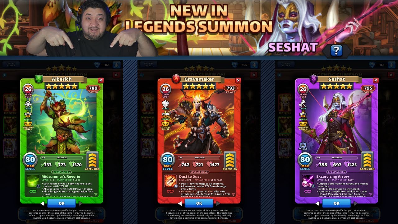 New Legends Costume Reveal Gravemaker, Alberich, and Seshat. (Empires