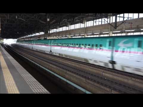 東北新幹線　北上駅　E5系　はやぶさ　高速通過！