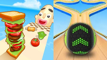 Sandwich Runner vs Going Balls - All Level Gameplay Android,iOS - NEW MOD APK MEGA UPDATE GAMEPLAY