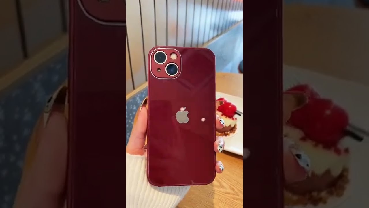 iPhone 13 with beautiful cherry red case 😍✨💖 