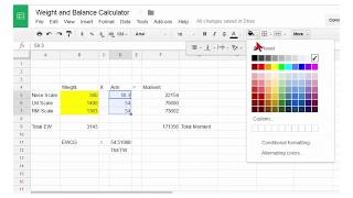 Make a Weight and Balance Calculator for weighing an airplane screenshot 1