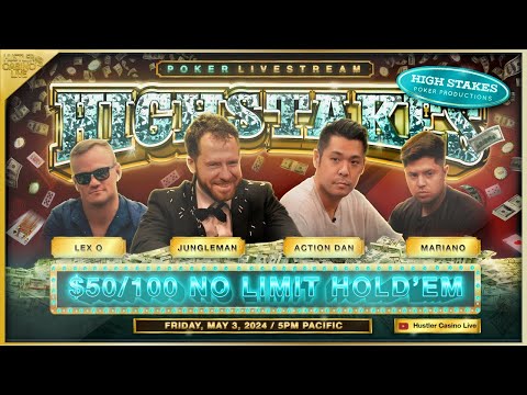 Jungleman, Action Dan, Mariano & Lex O Play HIGH STAKES $50/100!! Commentary by David Tuchman