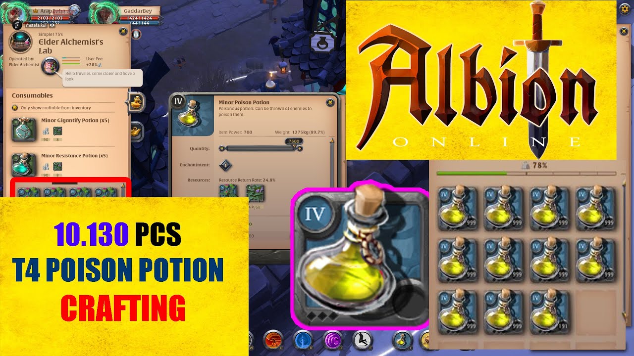 Albion Online 10K PCS T4 Poison Potion Crafting YouTube