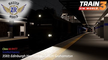 3S93: Edinburgh Haymarket - Falkirk Grahamston - ScotRail Express - Class 66 - Train Sim World 3