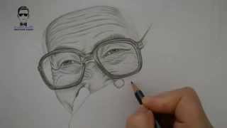 تعلم رسم امراة عجوز ( امرأة مسنة ) how to draw an old woman