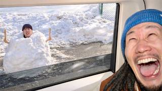 がーどまんを雪だるまにして山に置き去りにしてみた【ドッキリ】