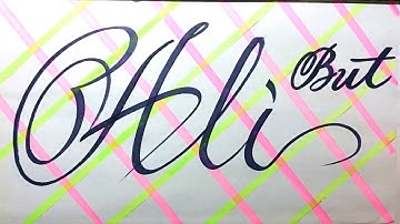 Ali But Name Signature Calligraphy Status | How to Cursive write with cut Marker #ali @ali #but @but