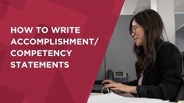 How to write accomplishment/competency statements