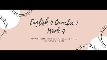 Problem and Solution, Description and Procedural/Sequence ENGLISH 4 WEEK 4  Part 2