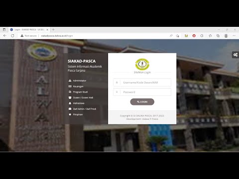 Pengenalan Siakad Pasca UII Dalwa