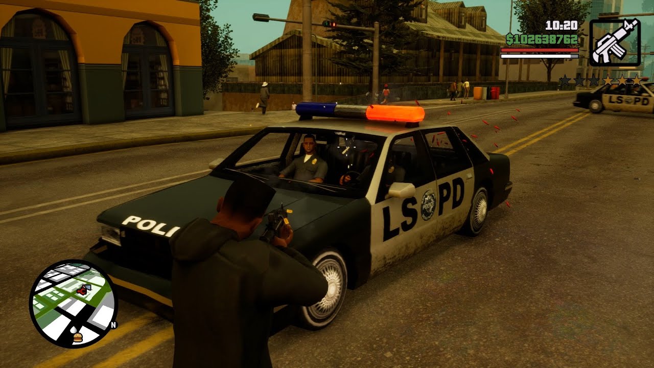 GTA San Andreas Definitive Edition 6 Star Wanted Level Police Rampage + Escape