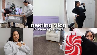 Nesting Vlog *32 weeks pregnant* 👼🏼🎀🤰🏽 building the bassinet, working on the nursery, date night