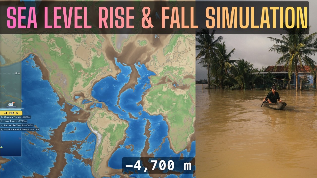 Sea Level Rise and Fall Simulation - World - 4K - YouTube