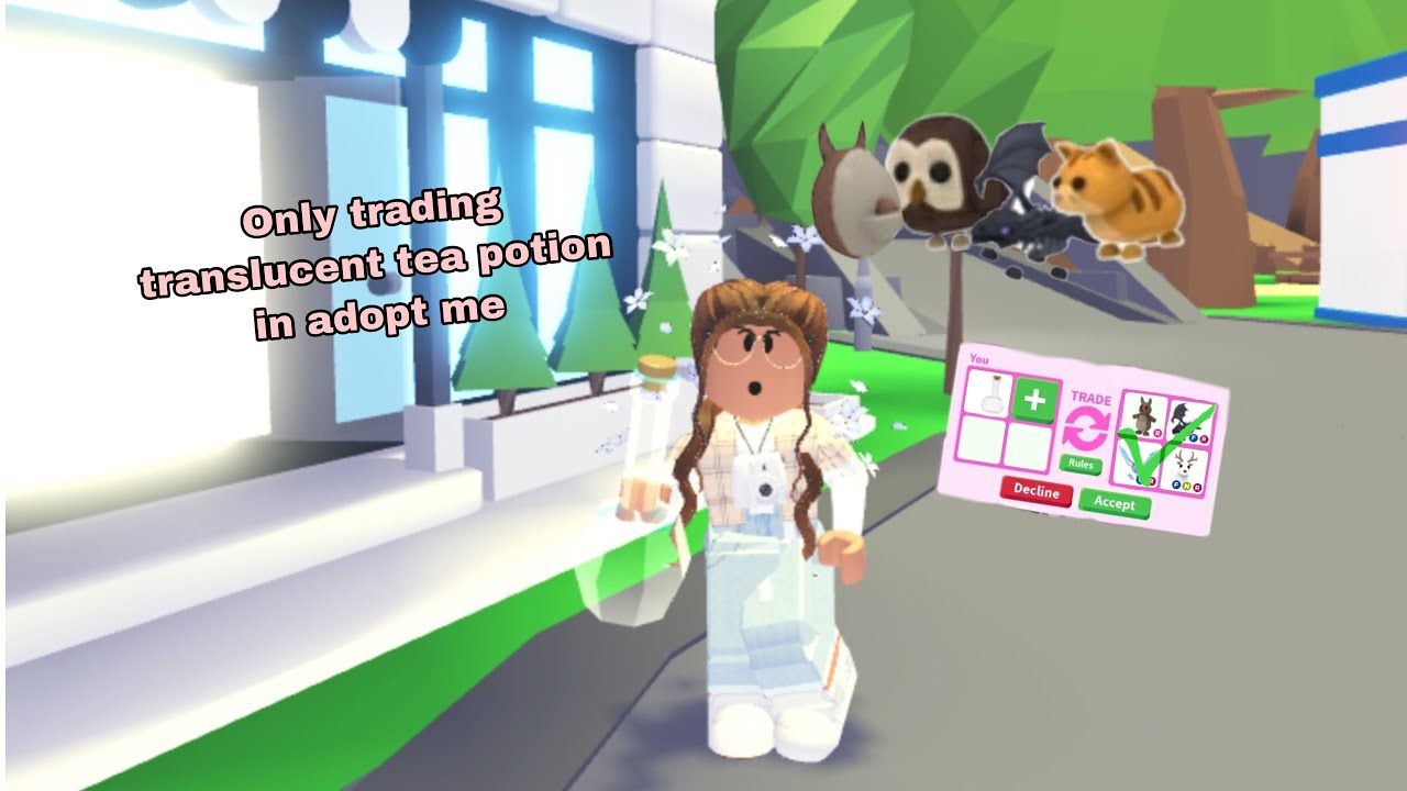 ONLY TRADING TRANSLUCENT TEA POTION IN ADOPT ME
