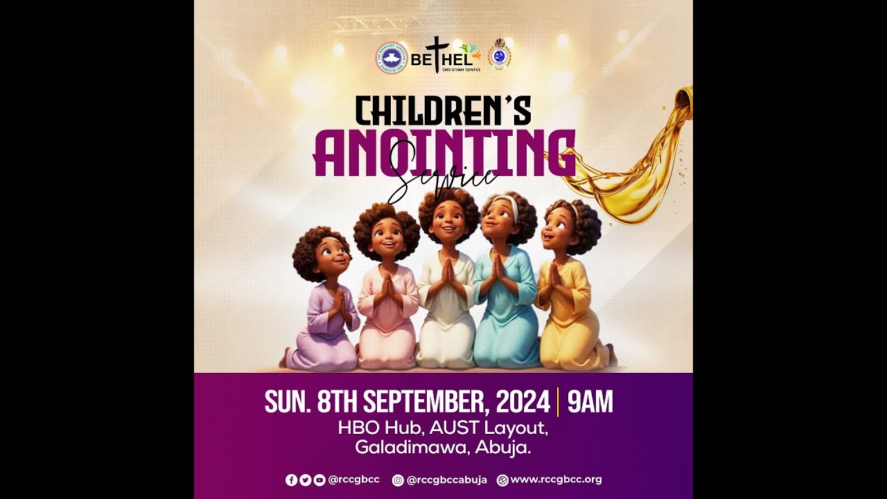 RCCG BCC Sunday Service | Children's Anointing Service | 8th September ...
