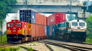 Famous HEAVY HAUL: Monsterous Double Stack Container Trains | Tallest Freight Trains India. Indian Railways Wealth