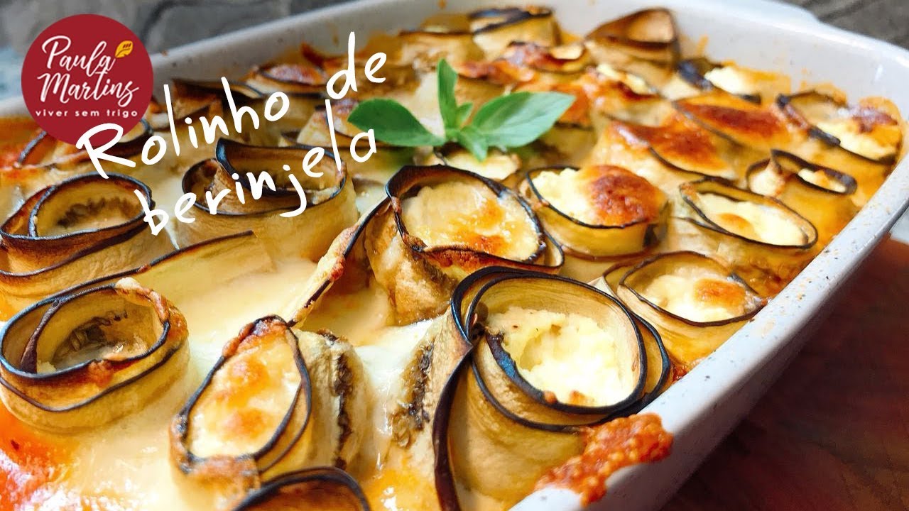 🍆 Rolinhos de Berinjela com Ricota ao Forno – Sem Glúten e Irresistíveis!