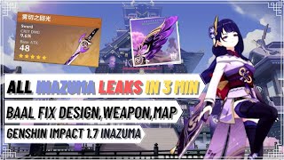 ALL NEW INAZUMA⭐ LEAKS IN 3 MINUTES!! (BAAL, Character, Weapons, Artifacts, Monsters)