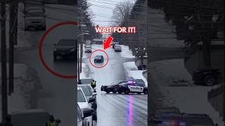 Cars Slide Down Glare-Ice Hill as Police Block Road in Worcester