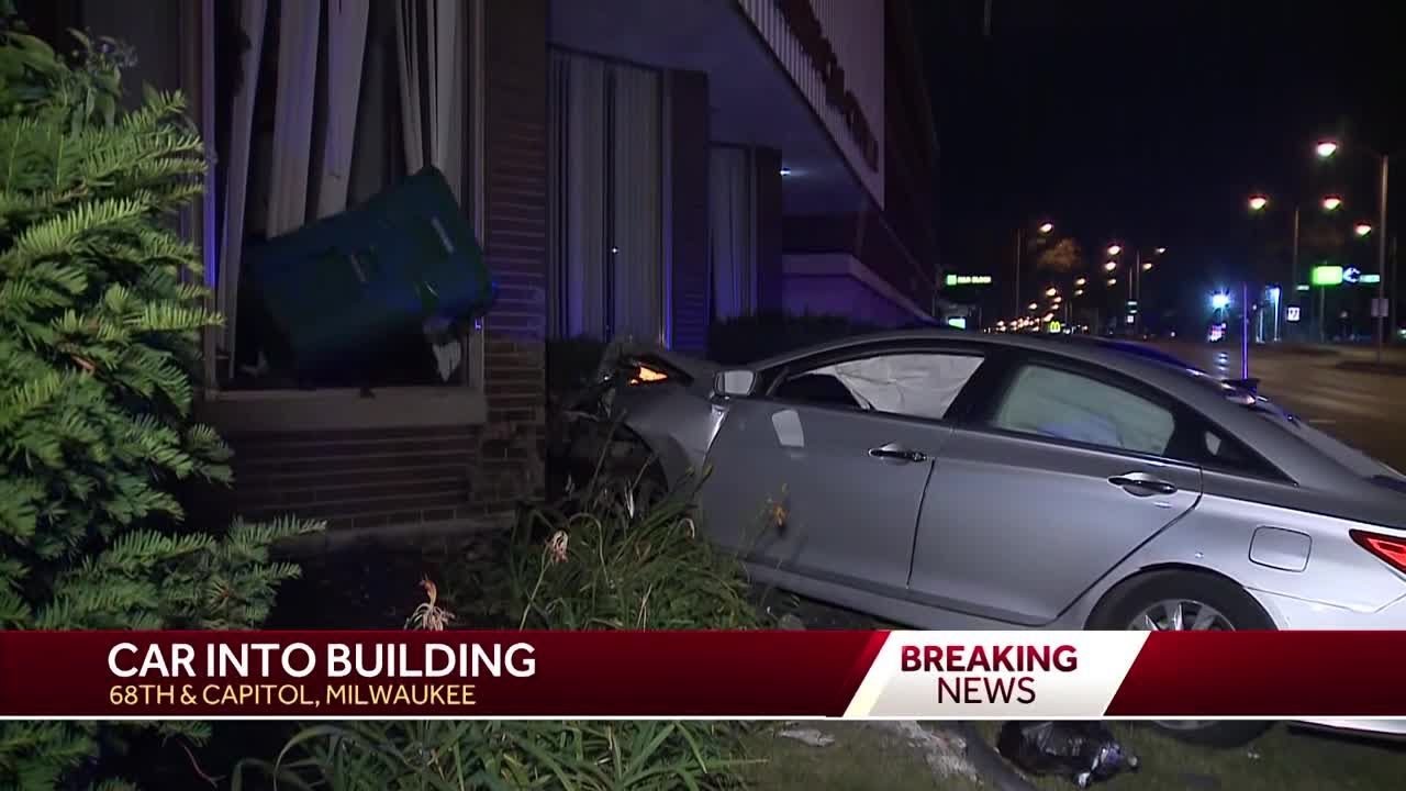 Car crashes into building, 2 taken to hospital - YouTube