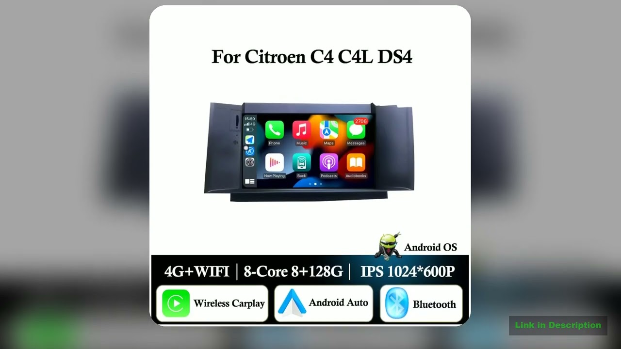 7 Android Auto For Citroen C4 C4L DS4 GPS Navigation Car Radio Multimedia Video Player Bluetooth