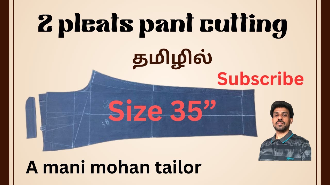 2 pleats pant cutting, Double pleats pant easy cutting