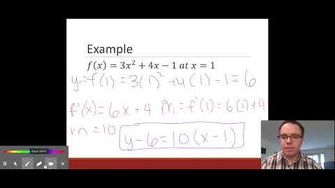 Equation of Tangent Line Given X Value