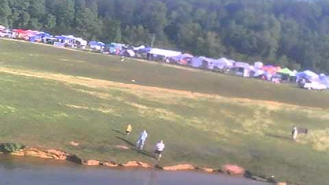 Apprentice on Floats flying above Burn24 bike race