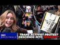 'You can **** OFF!' | Trans activists wield DEATH THREAT signs as protest descends into 'insanity'