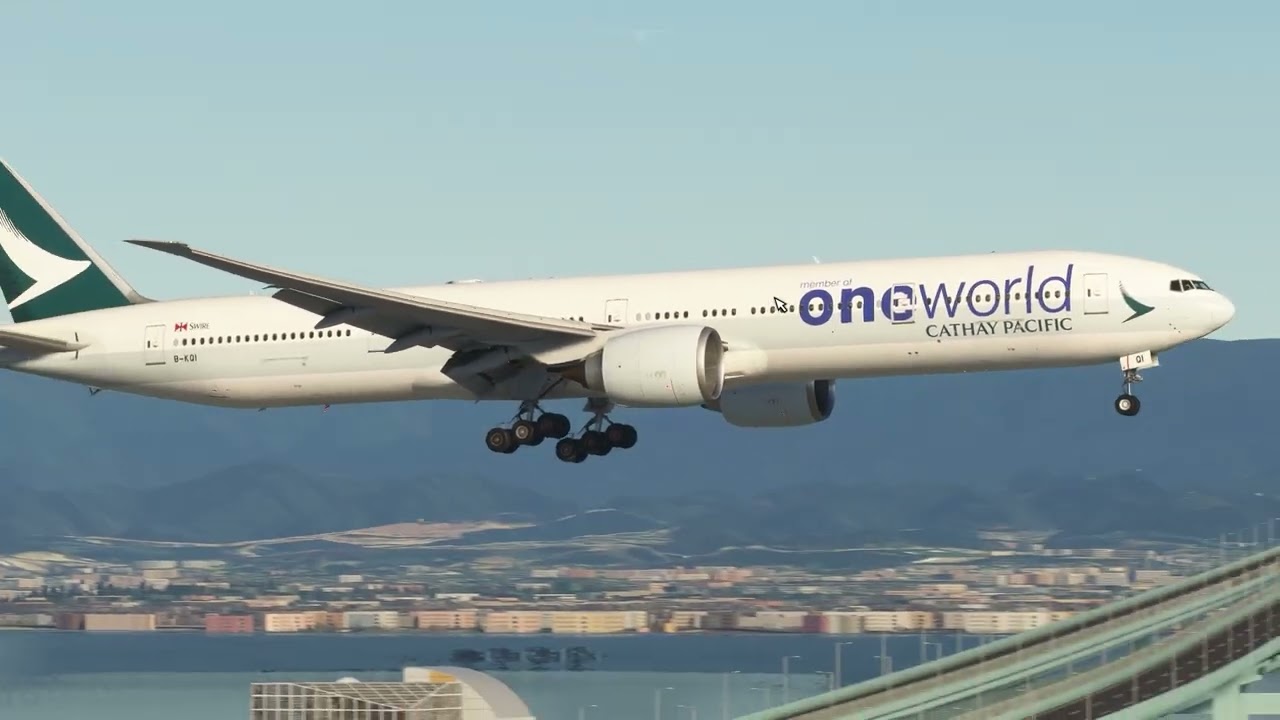 MSFS 2020 | PMDG 777-300ER | Flight CX598 Kansai International Airport RNP RWY24L Landing