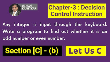 C program of odd number or even number || Chapter 3 || Let Us C solution