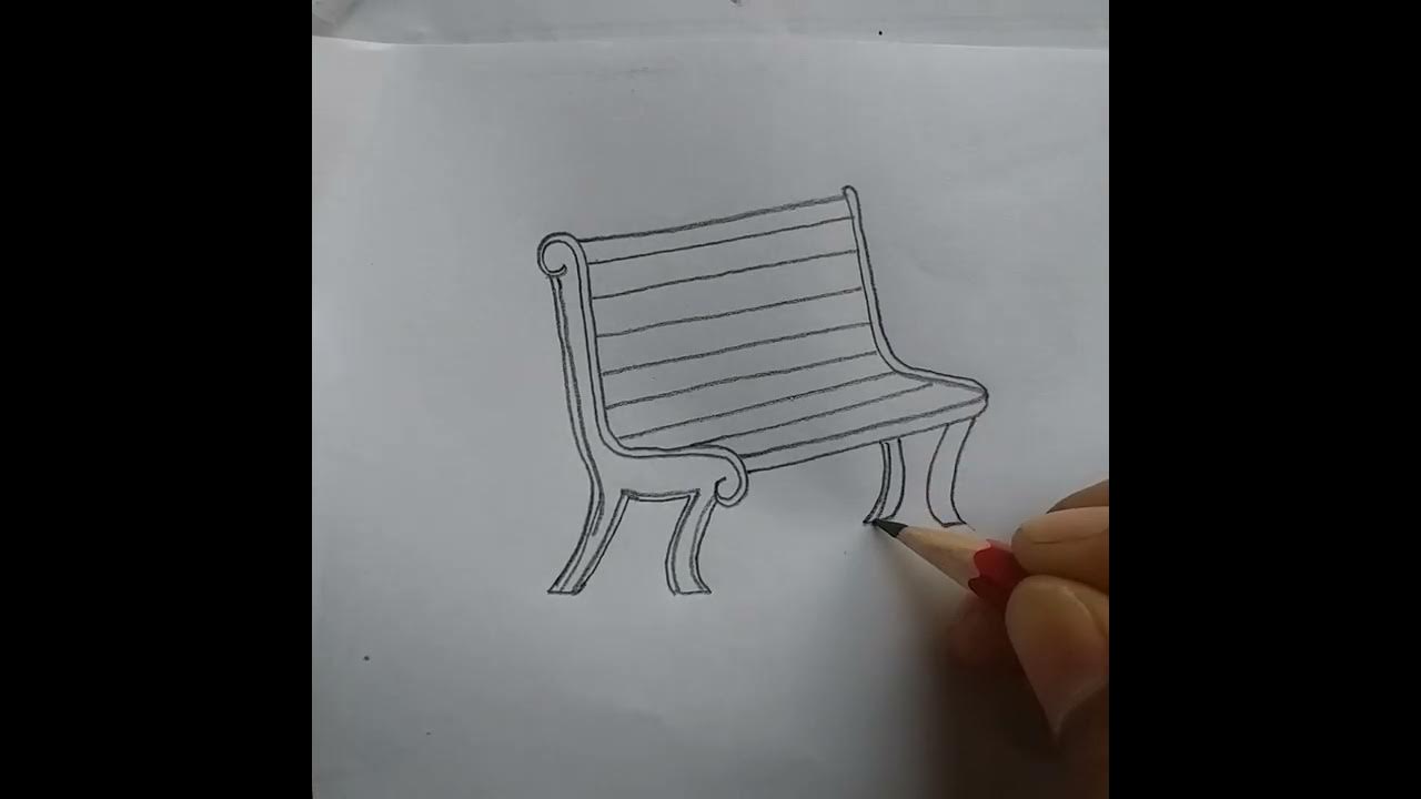 How to draw a bench easy bench drawing easy drawing tutorial YouTube