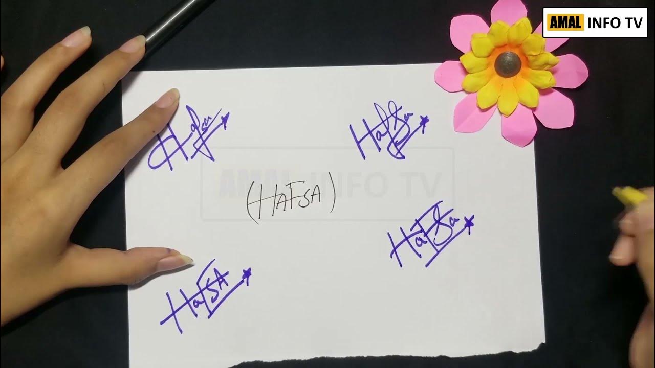Hafsa Name Signature Handwritten Signature Style for Hafsa Name YouTube