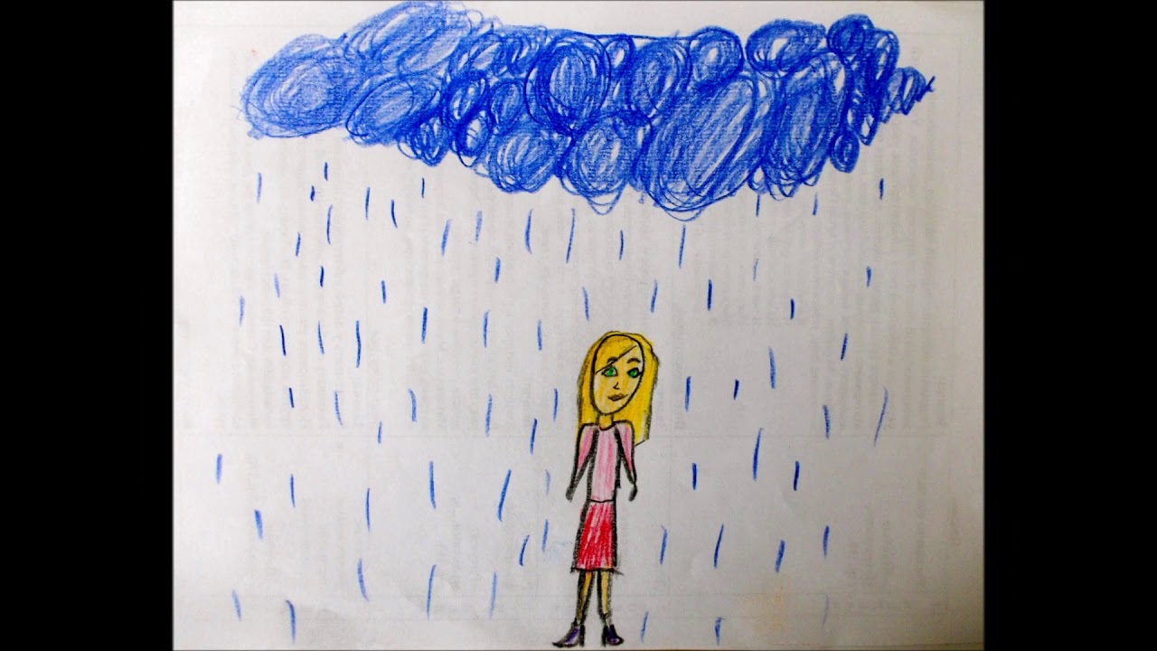 Человек под дождем пример интерпретации рисунка